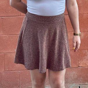 Brown, Gold Glitter Highwaisted Skater Skirt